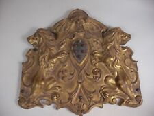 Rare Large Ornate Gold Gilded Lion Wall Plaque Italy French Grand Tour Style picture