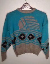 RARE Vintage  Pendleton Western Native Chief Blue Medium Crewneck Sweater A6 picture