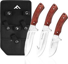 FLISSA 3PC Hunting Knife Set Fixed Blade Full Tang Hunting Knife Survival Knife picture
