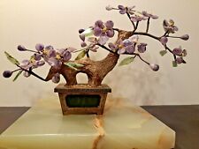 Vintage Chinese Sculpture Bonsai Amethyst and Nephrite Tree picture