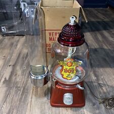 Vintage Silver King 5 Cent Hot Nut Peanut Vending Machine Lighted W/glass Holder picture
