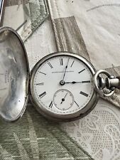 elgin pocket watch antique working 1891  With No Crystal picture