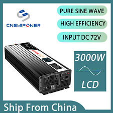 72v dc input to 120v pure sine wave power inverter 3000w solar camp/RV/home use picture