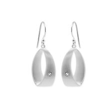 Boma Vintage Open Oval Earrings with Stone 925 Sterling Silver NEW (CDB 4345CZ) picture