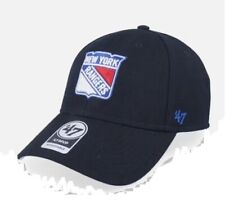 NWT 47 Brand New York Rangers Mvp Black/White Strapback Clean Up Cap Hat picture