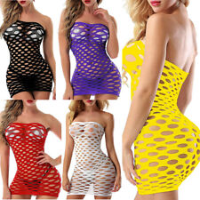 Sexy Women Fishnet Lingerie Sleepwear One Size One Piece Babydoll Mini Dress US picture
