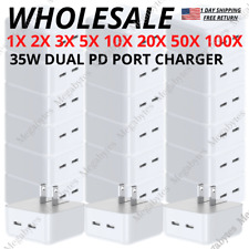 Wholesale Bulk 35W Dual USB Type C Fast Charger Cube For iPhone iPad Macbook Air picture
