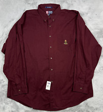 Vintage Chaps Ralph Lauren Shirt Men 2XL Red Crest Long Sleeve Button Up picture