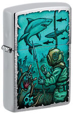 Zippo Shark Nautical Design Brushed Chrome Windproof Lighter, 48561 picture