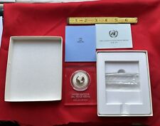1974 FRANKLIN MINT PROOF Sterling Silver .925 United Nations Peace Medal, Mint picture