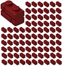 ☀️100x NEW LEGO 1x2 DARK RED Modified Masonry Profile Bricks Wall #98283 Parts  picture