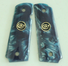 COLT 1911 GRIPS FULL SIZE GOVERNMENT COMMANDER IMITATION BLUE PEARL # RANDOM 1 picture