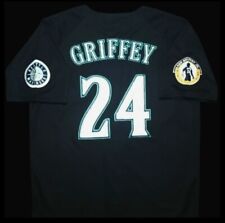 Ken Griffey Jr Seattle Mariners Jersey Black NEW With Retirement Patch SALE  picture