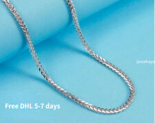 PT950 Pure Platinum 950 Necklace Woman Wheat Link Chain 2.45-2.6g 17.7inch L picture