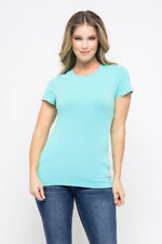 Women's Premium Basic Tee T-Shirt Soft Cotton Short Sleeve Crew Neck Solid Top picture