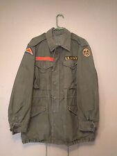 M-1951 FIELD JACKET FAIR TO GOOD USED CONDITION PATCHES & NAMED ORIGINAL MEDIUM picture