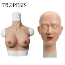 Tropesis Silicone E Cup Breast Forms+Female Mask For Crossdresser Drag Queen picture