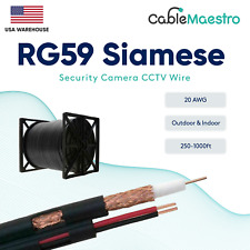 RG59 Siamese Coaxial Cable Security Camera CCTV 250ft 500ft 1000ft 20AWG 18/2 picture