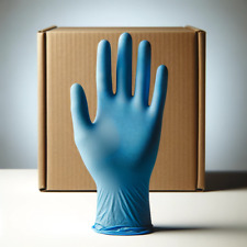 Case of 1000 PVC+ Nitrile Medical Exam Gloves, Powder Free, Blue, Size Medium picture