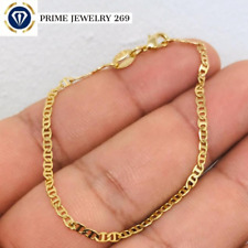 14K Gold Filled Newborn Baby Kids Bracelet Mariner Link Chain/ Pulsera Para Niño picture