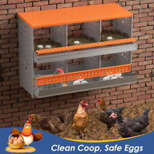 Chicken Nesting Box 6 Holes Metal Poultry Brooding Box Automatic Egg Rollout picture