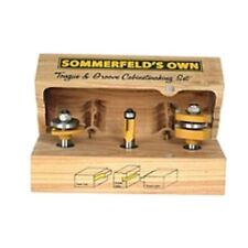 Sommerfeld's 3 Piece Matching Tongue & Groove Router Bit set 1/2-Inch Shank F... picture