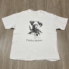 Charles Dickens Shirt XL Vintage 90s 00s Author Abstract Cartoon Promo Y2k Tee picture