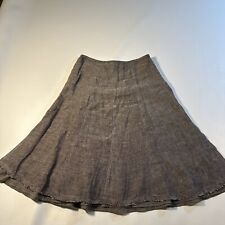 Eileen Fisher Size PP 0-2 Brown 100% Linen A-Line Skirt With Cotton Underlay  picture
