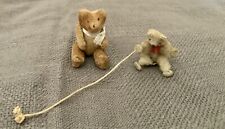 Vintage 2 Miniature Teddy Bears One With Glass EyesJAPAN Labels 1950’s Dollhouse picture
