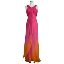 Gorgeous vtg Sue Wong Nocturne pink/orange ombre 100% silk flowy evening gown 8 picture
