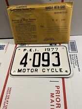 1977 - CANADA - PRINCE EDWARD ISLAND -MOTORCYCLE -LICENSE PLATE - NOS - ENVELOPE picture