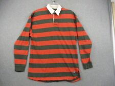 VTG Britches Great Outdoors Rugby Shirt Large 90s Long Sleeve Orange Stripe picture