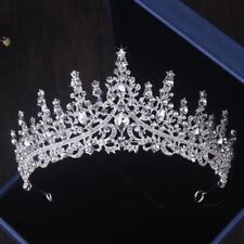 Classy Crystal Tiara Crown Women Queen Pageant Rhinestone Princess Bridal Hair picture