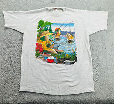VTG 90s Fishing Artwear T Shirt Mens XL American 1992 Fish Fishermen USA JERZEES picture