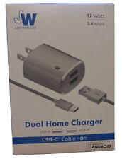Just Wireless Dual Home Charger USB - C to USB - A Cable 6' 3.4A/17 Watt picture