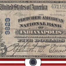 1902 $5 INDIANAPOLIS, IN NATIONAL BANK NOTE 471159 picture