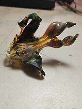 Vtg Miniature Hand Blown MulticolorGoldfish Fish Art Glass Ornament Figurine #1 picture