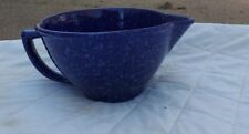 Monmouth Western Stoneware Blue Spatterware Beehive Batter Bowl Spouted  picture