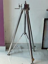Vintage Steel Floor Standing Tripod Antique Heavy Silver Nautical Best Gift picture