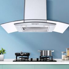 30in Kitchen Wall Mount Range Hood 450CFM Tempered Glass Vented 3-Speed Fan New picture