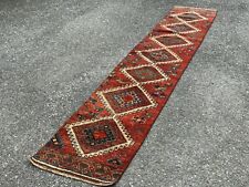 Vintage Turkish Rug | Tribal Handmade Farmhouse Antique Wool Carpet 1.8x10.7 ft picture