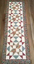 Handmade Quilted Patchwork Table Runner 16 x 50 1/2” Cheerful Colors picture