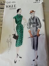Excellent Condition Vintage 1950 Vogue Pattern 7241 1 pc Dress Sz 18 Unused picture