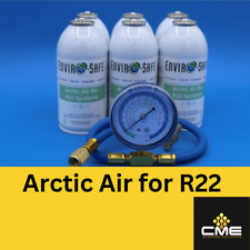 Envirosafe Arctic Air for R22 , AC Coolant Support, 6 cans and gauge picture