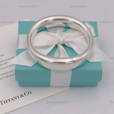 RARE Vintage Tiffany & Co. Wide Oval Bangle Sterling Silver Bracelet Pouch & Box picture