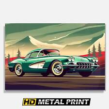 1962 Corvette C1 Poster on Metal, Vintage Car Art, Retro Garage Wall Decor picture