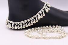 VINTAGE GORGEOUS BELLY DANCE SILVER HANDMADE TRIBAL ANKLET NOISY JINGLE BELLS picture