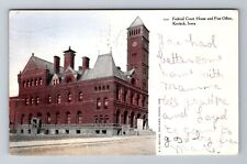 Keokuk IA-Iowa, Federal Court House, Post Office Antique Vintage c1907 Postcard picture
