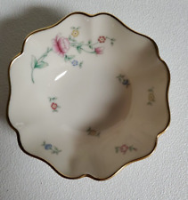Vintage Lenox Floral Garden Scalloped Jewelry Dish 24K Gold Trim U.S.A. Retired picture