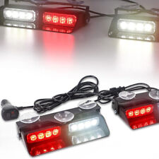 12/24V Car Amber/Red LED Windshield Dash Strobe Light Bar Warning Flashing Lamp picture
